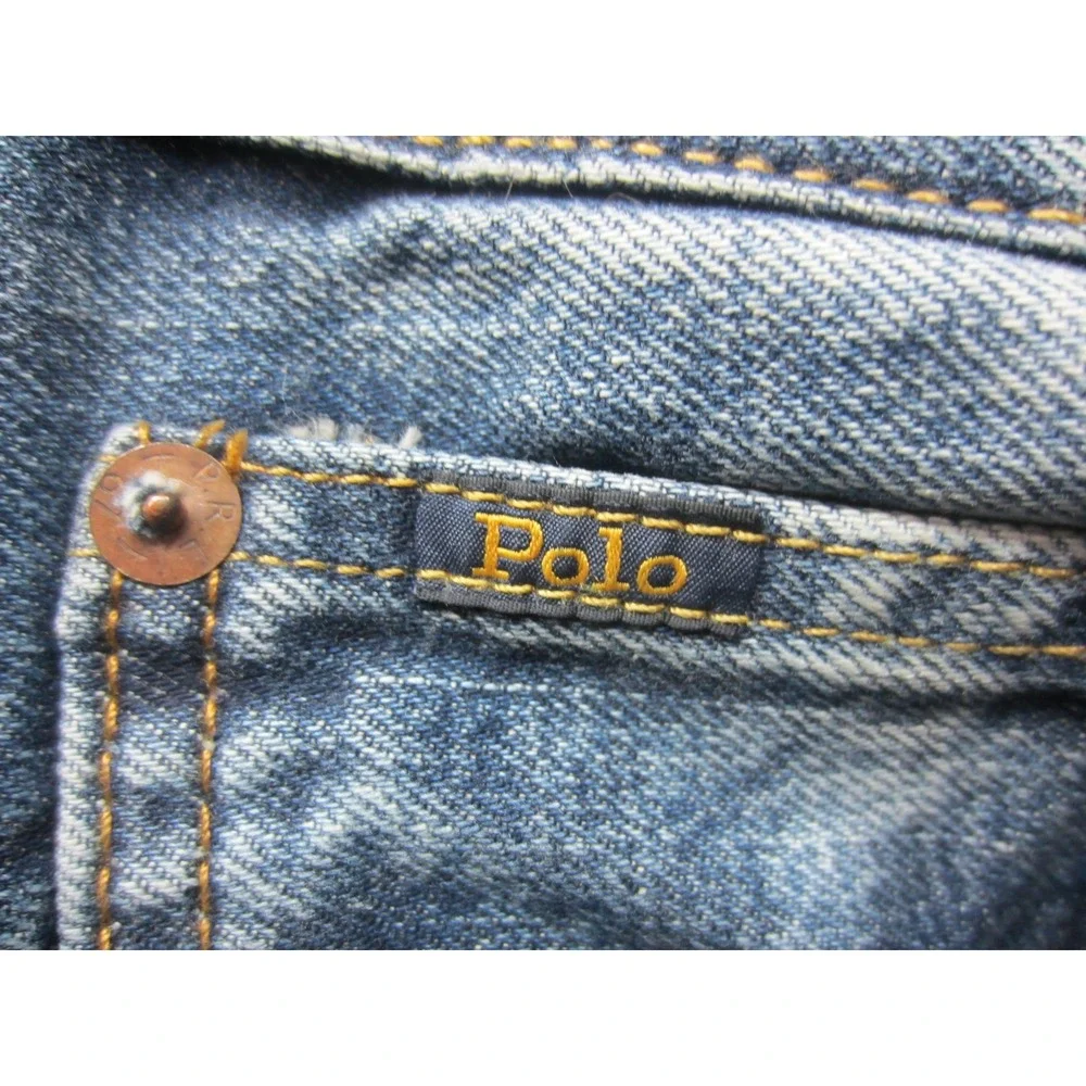 Polo Ralph Lauren Mens Distressed Medium Wash Denim Jeans 36x32 RN 41381